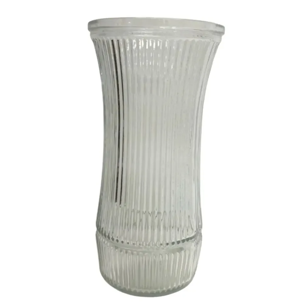 Vintage Clear Ribbed Glass Vase decor accent piece